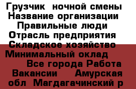 Грузчик  ночной смены › Название организации ­ Правильные люди › Отрасль предприятия ­ Складское хозяйство › Минимальный оклад ­ 30 000 - Все города Работа » Вакансии   . Амурская обл.,Магдагачинский р-н